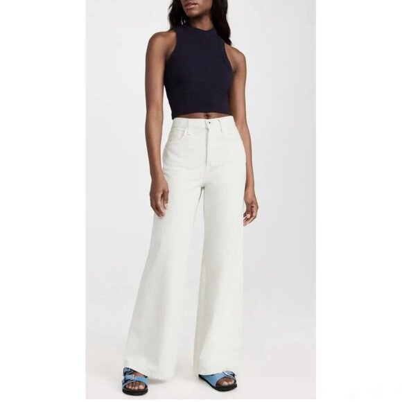 Favorite Daughter Denim The Masha Wide Leg Jeans Stone Cream Beige Plus Size 32 - Picture 14 of 14